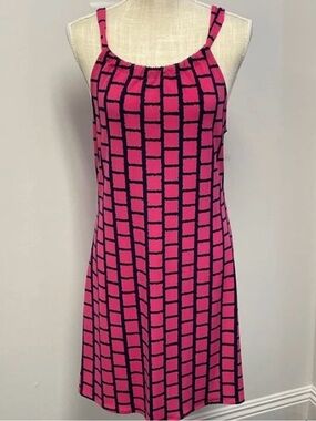 Cynthia Rowley Halter Neck Mini Dress Blue Pink XL